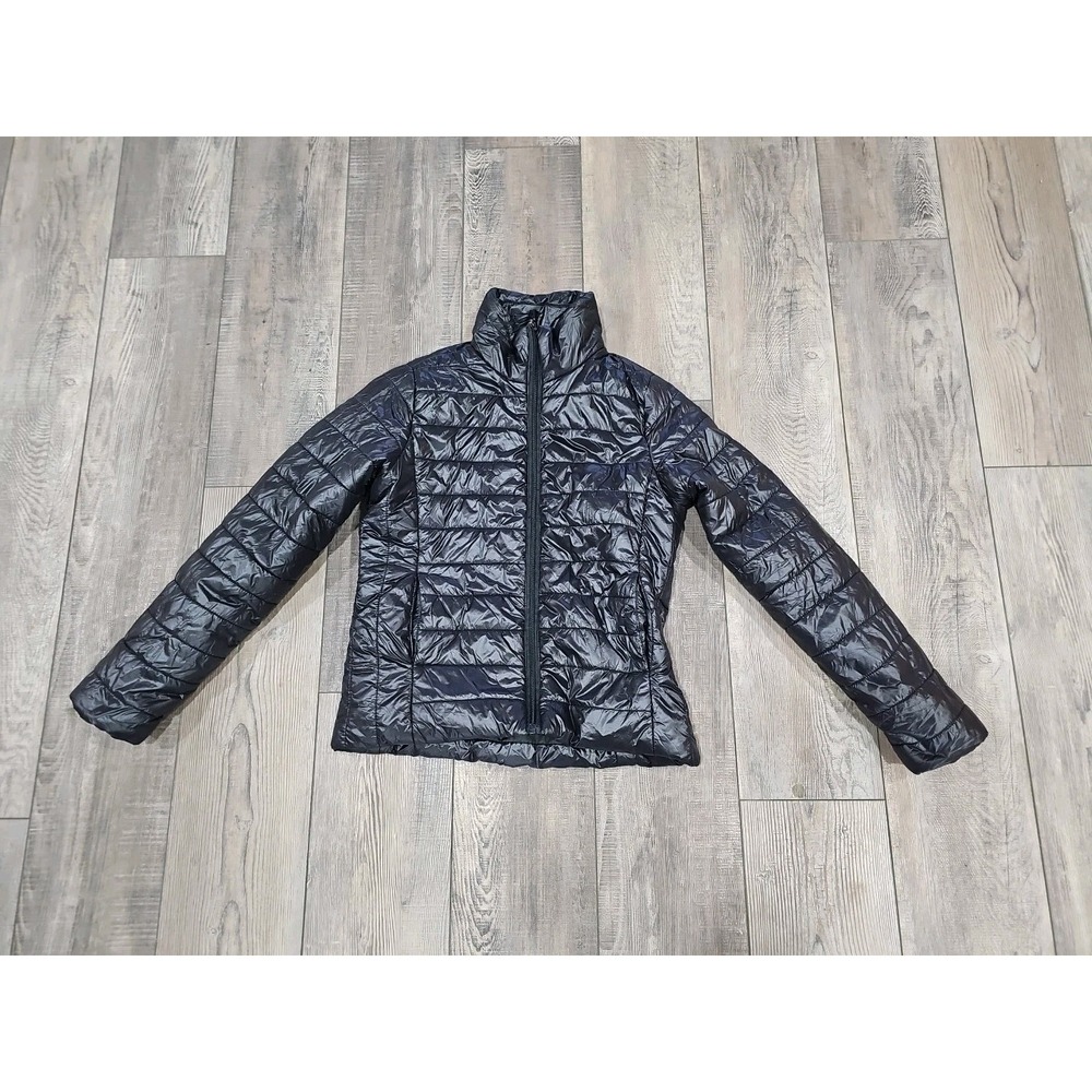 Black Puffer Jacket Small Active USA Lightweight Full Zip